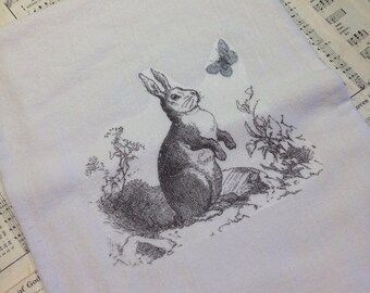 Flour Sack Kitchen Towel Bunny Kitchen Decor Bunny Flour Sack Towel