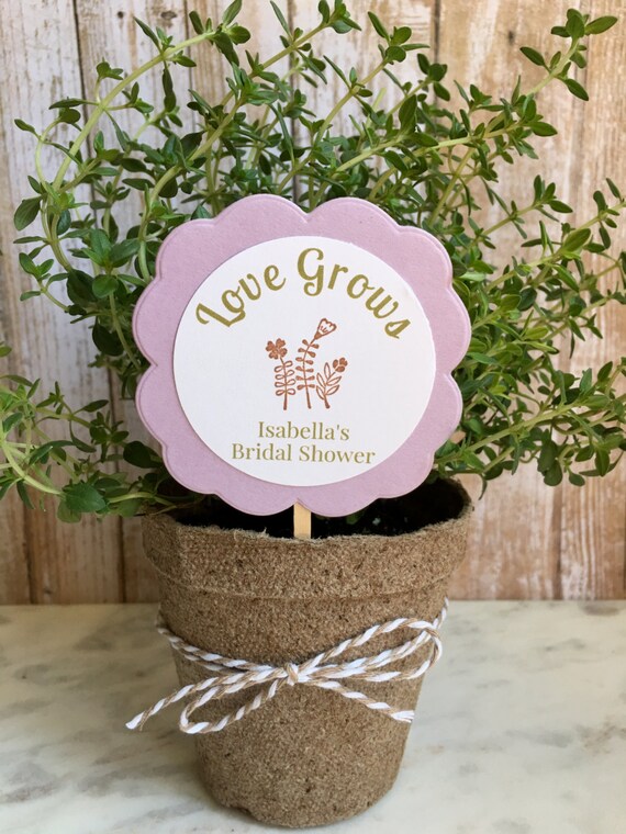 8 Bridal Shower favors flower/plant favors personalized
