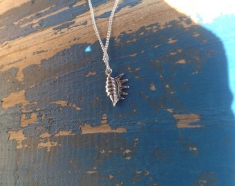 Conch Sea Shell Sterling Silver Necklace with Sterling Silver Chain and Grey Gift Box,End of Year Gift,Quick Postage
