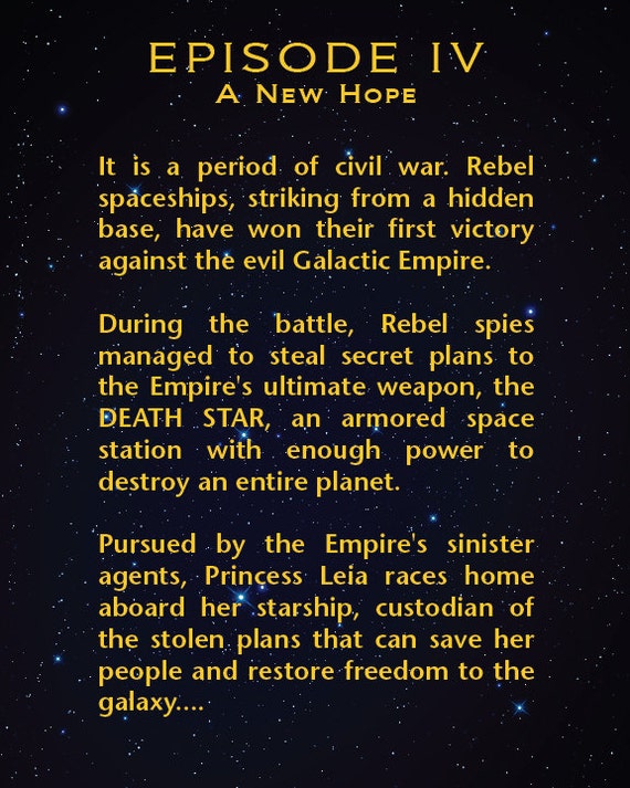 openin text in star wars