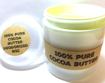 6oz Light Green Jar of Pure Cocoa Butter - Perfect for Soap Making and Bath and Body Products