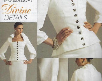 Vogue V8355 Divine Details Misses' Top And Skirt Size (14-20) UNCUT