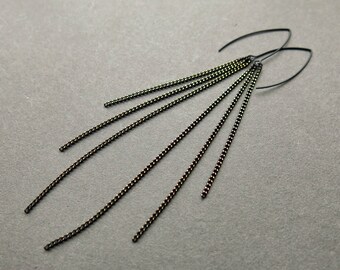 Long Chain Earrings - Long Simple Earrings - Long Dangle Earrings - Urban Chic Jewelry - Long Boho Earrings - Bohemian Shoulder Dusters