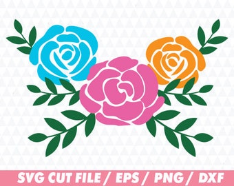 Rose svg, Flower svg, Floral svg, Floral Cricut, Flower wreath svg, Floral wreath svg, Laurel svg, Leaf svg, Monogram svg, Rose cricut