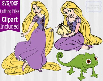 Tangled SVG & Clipart, Rapunzel SVG, Rapunzel clipart, cutting file, disney svg files, princess svg, vector, svg files for silhouette,