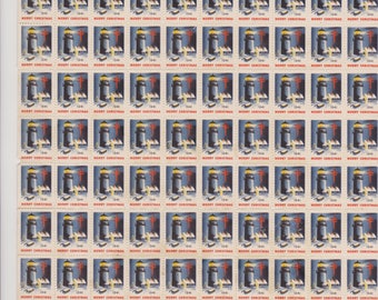 1941 Christmas Seals Issued by American Lung Association, Full sheet of 100 Seals, Vintage Ephemera