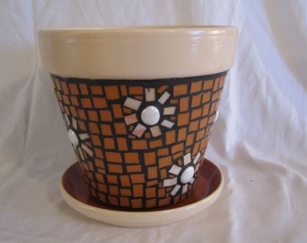 Mosaic Flower Pot, Garden Art