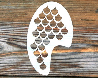 Mermaid Scales Face Painting Stencil approx 12cm x 8cm Washable and Reusable