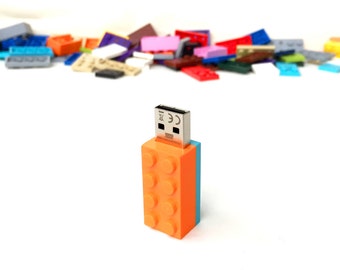Lego usb flash drive 32GB USB - Memory Stick - Lego® original usb Brick - Lego® 2x4 Brick - Lego® usb Orange - Duo Color bricks usb