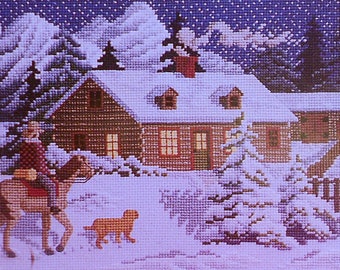 Cross Stitch Pattern | Julia Lucas ALMOST HOME Winter Christmas Picture - Counted Cross Stitch Pattern Chart - fam