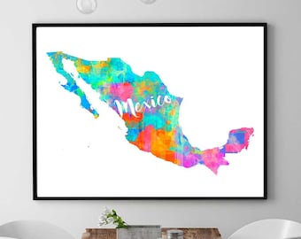 mexico map mexico instant download mexico wall art decor watercolor print mexican - Printable Map Of Mexico mexico map mexico instant download mexico wall art decor watercolor print mexican - Printable Map Of Mexico