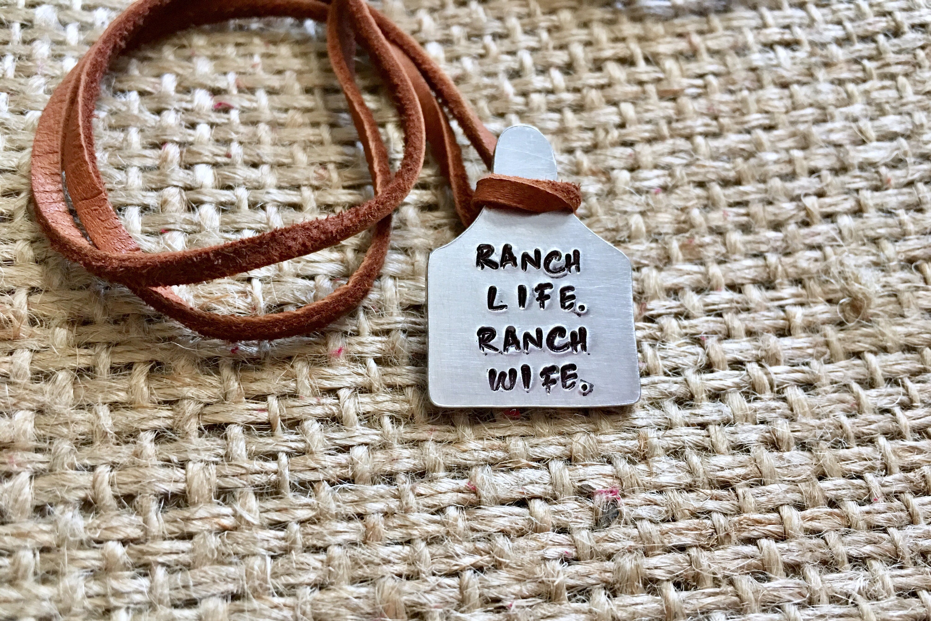Cattle Tag Necklace Ranch Wife Necklace Ear Tag Necklace
