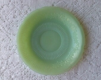 Anchor Hocking Fire King Jadeite Alice Saucer - Made in USA