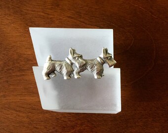 Vintage Sterling Silver Scottie Dogs Pin, Two Scottie Dogs Pin, Scottie Scotty Dog Pin Sterling, Vintage Scottie Dog Pin, Two Scottie Dogs