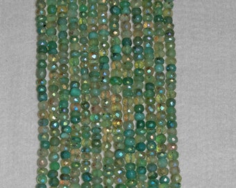 AB, AB Chrysoprase, Faceted Rondelle, Natural Stone, Chrysoprase Rondelle, Faceted Bead, Semi Precious, Sparkle, Strand, 5mm, AdrianasBeads