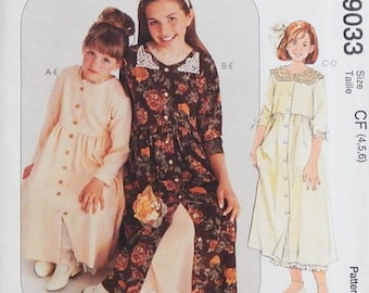 Children's & Girls' Dress and Slip Pattern - Sizes 4, 5, 6 - McCall's 9033 Special Moments Pattern