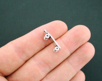 6 Skateboard Charms Antique Silver Tone Fabulous 3D Detail - SC5959