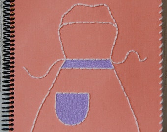 Handmade/Hand-sewn Spiral Bound Blank Recipe Book