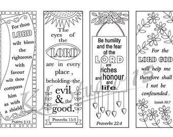 Bible Verse Coloring bookmarks Instant Download
