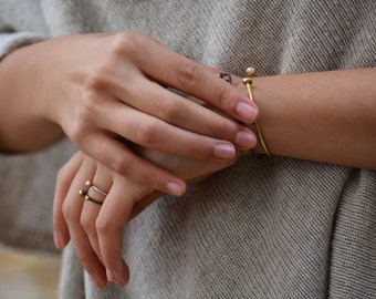 Sterling silver and porcelain contemporary ring