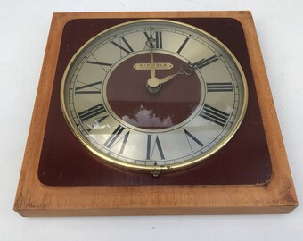 Pendulum clock old KIENZLE Quartz wood + brass Vintage clock