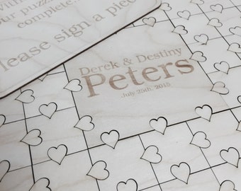50-300 piece Puzzle Guest Book Wedding Guest Book Alternative Alternative Guest Book Hearts GuestBook Unique Guestbook Wedding Book Heart