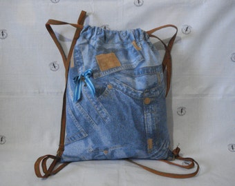denim backpack