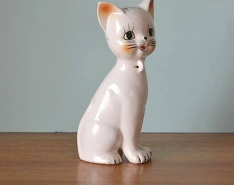 Retro Kitsch Cat figure figurine ceramic white