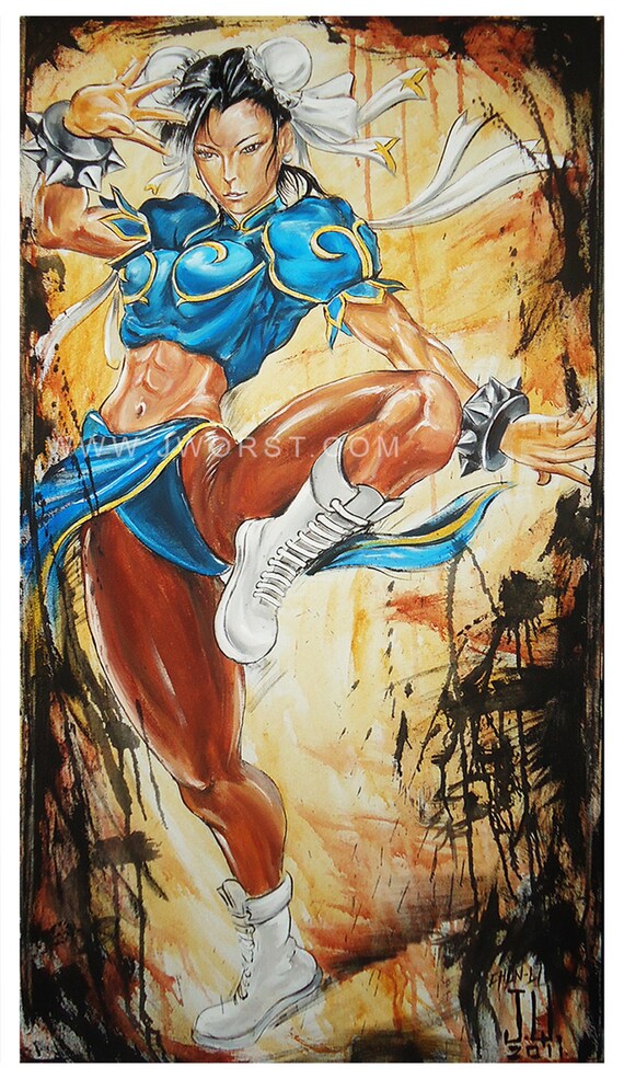 Jeremy Worst Chun Li Sexy Girl Artwork Fine Art Print CLOUDY GIRL PICS.