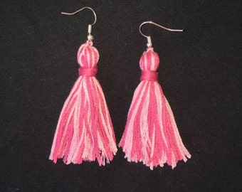 Pink Tassel Earrings