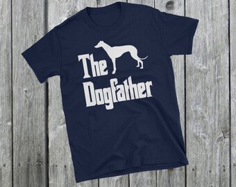 The Dogfather t-shirt, Greyhound silhouette, funny dog gift, The Godfather parody, dog lover shirt, dog gift, Short-Sleeve Unisex T-Shirt