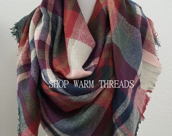 Blanket Scarf, Plaid blanket scarf, Tartan plaid scarf, Pashmina scarf, Tartan scarf, Oversized scarf, Oversized plaid scarf, Monogrammed