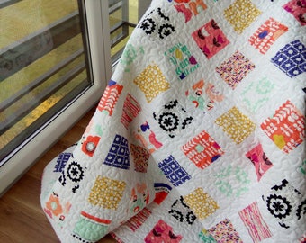 Twin Quilt / Twin Size Quilt / Bed Quilt / Patchwork Quilt / Twin Blanket / Full Quilt / Twin Bedding / Modern Quilt