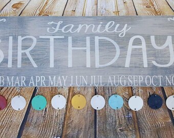 Family birthday board, family celebrations sign, hand paintedwood sign, family sign, family birthday sign, birthday calendar sign