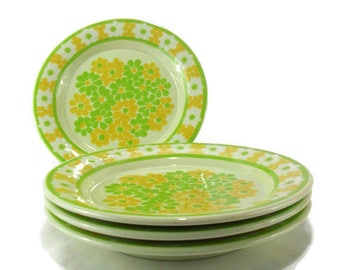 Vintage Franciscan Earthenware 'Picnic' Dinner Plates * Set of 4