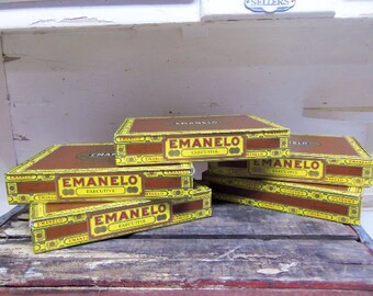 5 Cardboard Emanelo Cigar Boxes for Crafting Projects