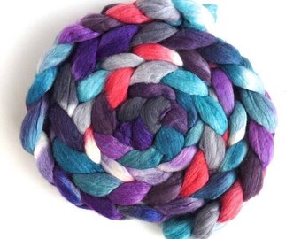 In the Mine, Merino/ Silk Roving (Top) - Handpainted Spinning or Felting Fiber