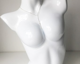 Minimal Silver Bar Lariat/Y Necklace