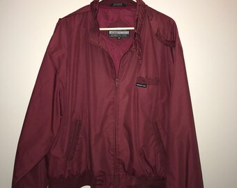 Vintage 80's Maroon Members Only Jacket / size XXL / by Members Only