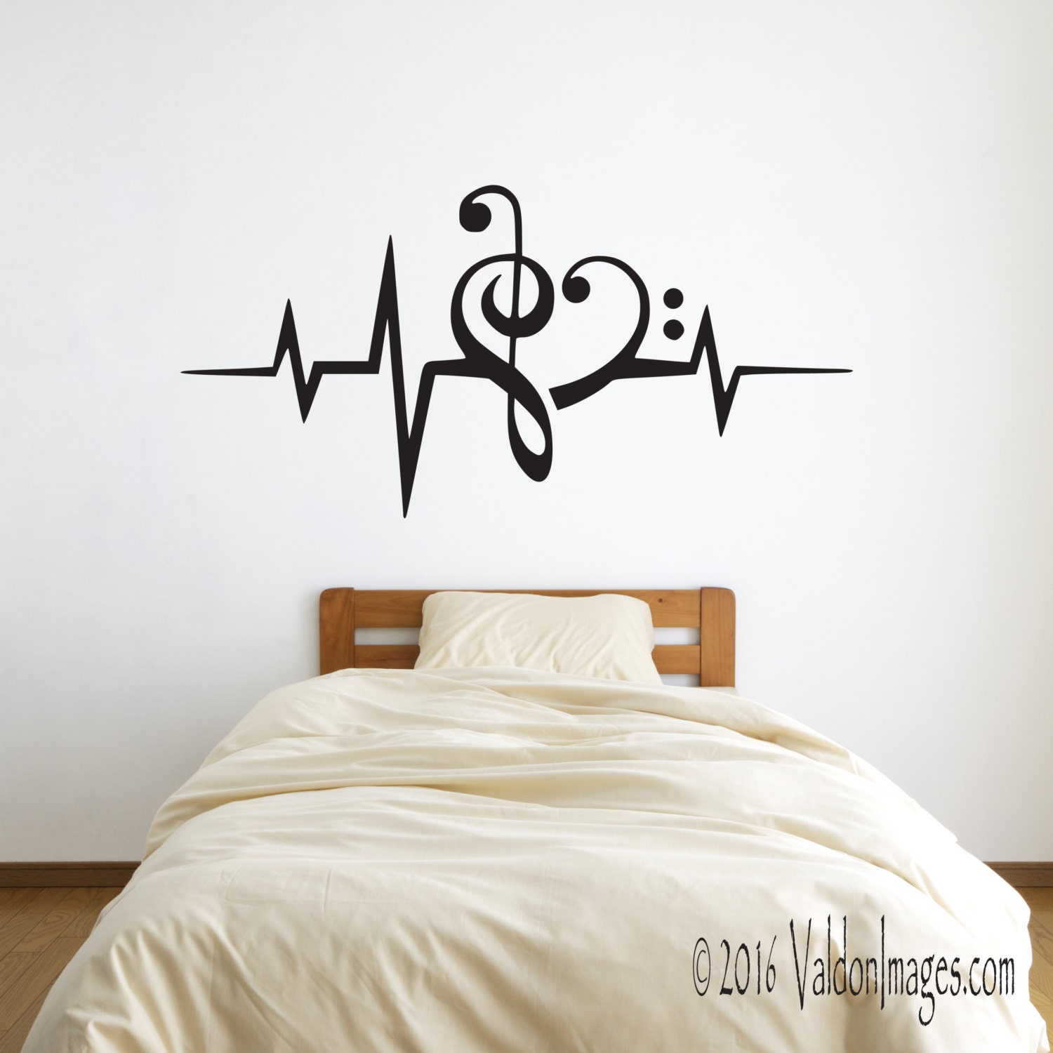 Heartbeat music lover wall decal heart decal music decal