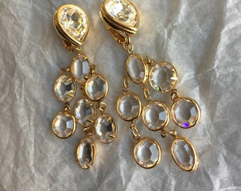 Genuine Swarovski Crystal Chandelier Clip-on Earrings