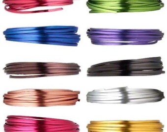 18 Ft Flat Anodized Aluminum Craft Floral jewelry Wire 4mm x 1.2mm 16 Gauge