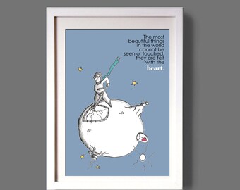 PETIT PRINCE quote poster, art poster, wall art, art illustration