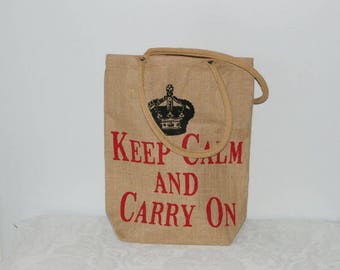 Jute Bag, Ökotasche, shopping bag, keep calm and carry on