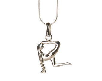 Dancers Pose Sterling Silver Necklace Yoga Jewellery, Yogi Jewelry, Handmade, Gift box, Free UK Delivery