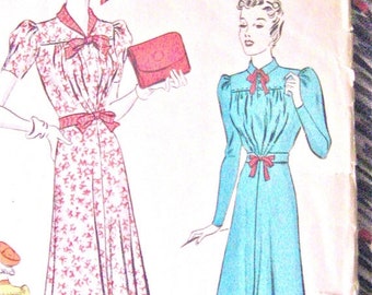 Spring Sale 1930s Pictorial Review Printed Pattern 9664 Dress 30s Vintage Sewing Dress Pattern Bust 34 inches