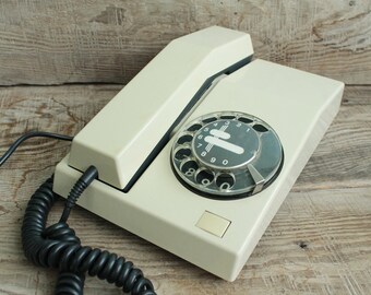 Vintage Soviet rotary phone/ old rotary phone / circle dial rotary phone / vintage landline phone / Old Dial Desk Phone