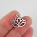 20 Lotus Flower Charms in Antique Silver - 15mm x 16.5mm - Yoga