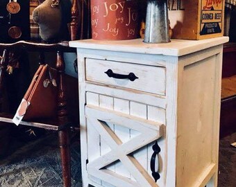 Mini Hutch End Table - White