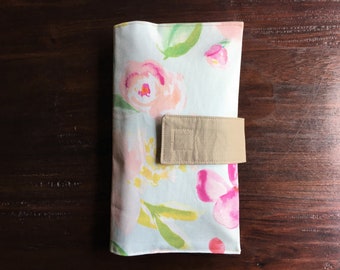 Diaper Clutch, Nappy Wallet, Watercolor Floral Clutch, Boutique Collection, Personalized, Monogram, Baby Shower Gift, Custom Baby Gift